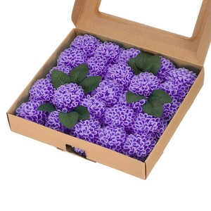 Unique Bargains Durable PE Realistic Appearance Mini Artificial Flower Heads 2.8 x 9.3 Inch 25 Pcs - 1 of 4
