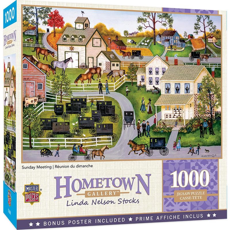 MasterPieces Inc Hometown Gallery Sunday Meeting 1000 Piece Jigsaw Puzzle, 1 of 4