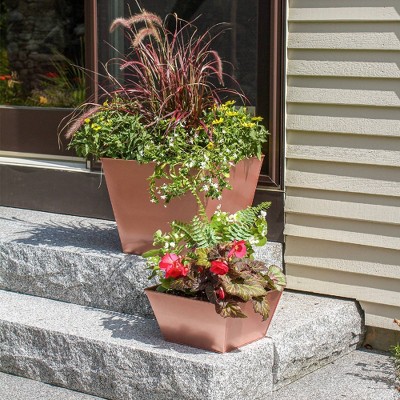 Copper Plated 15" Wide Indoor/Outdoor Galvanized Steel Flower Box