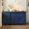 KTMBDW Farmhouse Sideboard Buffet Cabinet, Coffee Bar Storage with Sliding Barn Doors and Drawers, Shelf for Home Dining Room - 2 of 4