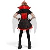 Joyfy Girls Vampire Costume Set with Cape & Gloves | Elegant Red and Black Dress for Halloween, Dress-Up Party | Complete Kit for Kids, Tweens - 3 of 4
