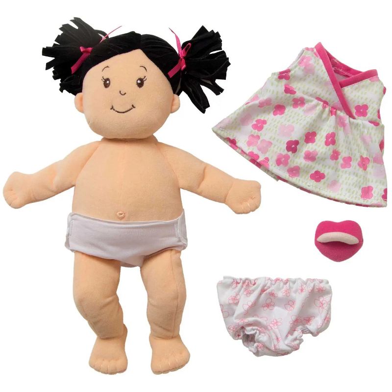 Manhattan Toy Baby Stella Black Hair Soft First Baby Doll, 15-Inch, 4 of 13