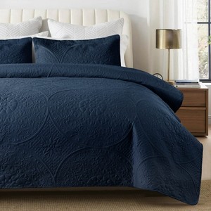 2-3 Pcs Quilted Bedspread Floral Pattern Decorative Coverlet Quilt Bedding Set for All Seasons - Cotton Passion - 1 of 4