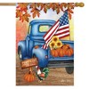Autumn Old Days House Flag Patriotic Pickup Truck 28" x 40" Briarwood Lane - 2 of 4