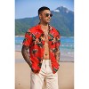 COOFANDY Mens Hawaiian Shirts Short Sleeve Tropical Button Down Shirt Floral Shirt Summer Beach Shirt - 2 of 4