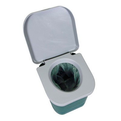 Compact Green and Gray Plastic Portable Camp Toilet