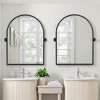 Lirago 31" x 24" Ironwork right angle Hanging Arched Bathroom Mirror with Black Rotatable Hardware for Adjustment - 3 of 4