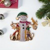 Unique Bargains Christmas Brooches YNCP1558 Snowman Alloy Dripping Wax White 1.85"x1.97" 1 Pc - 2 of 4