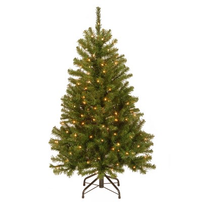 National Tree Company  Pre-Lit Artificial Full Christmas Tree, Green, North Valley Spruce, White Lights, Includes Stand, 4.5ft