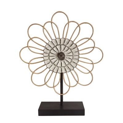 VIP Metal 15.75 in. Brown Floral Table Top Sign