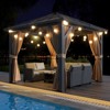 Gazebo, Hardtop Outdoor Canopy Aluminum Frame Permanent Gazebo with Netting and Curtains, for Patio, Lawn, Backyard, Deck - 3 of 4