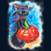 Men's Design By Humans halloween. the witch cat By POLINART Tank Top - 2 of 3