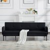 VYNXARIA 74.8inch Futon Sofa bed, can be converted to a fully functioning futon sleeper in few seconds,Black - 3 of 4