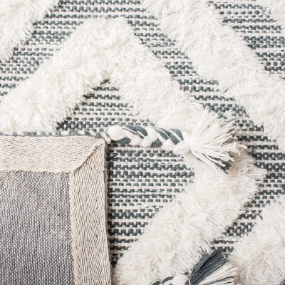 Ivory and Gray Tufted Wool Rectangular Area Rug
