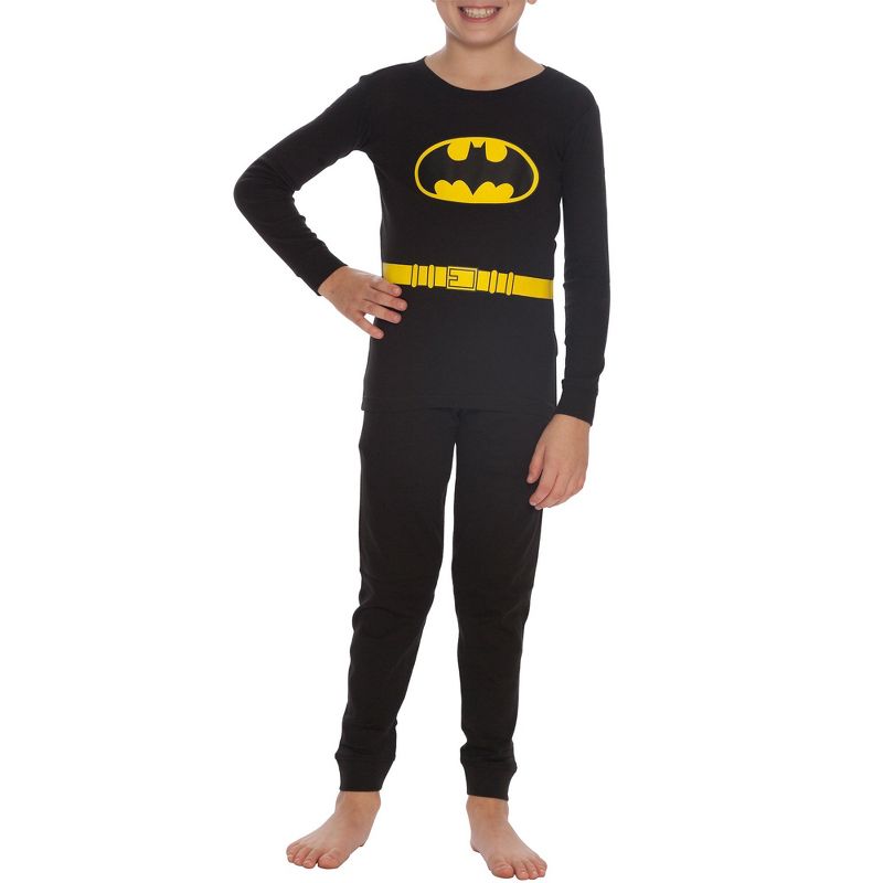 DC Comics Boys Batman Logo Dark Knight Costume Pajama Set, 4 of 6