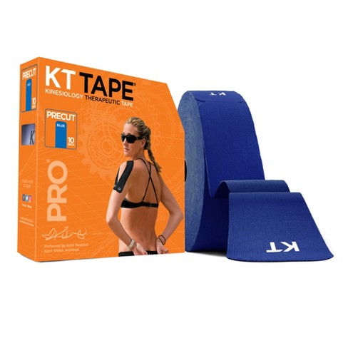 Kt Tape, Pro Synthetic Elastic Kinesiology Athletic Tape, 150 Count, 10”  Precut Strips, Sonic Blue : Target