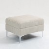 Sapphtopaz Modern Ottoman with Durable Steel Legs Corduroy Upholstered Rectangle Footstool with Flip Top Storage Ottoman for Living Room,Bedroom - 4 of 4