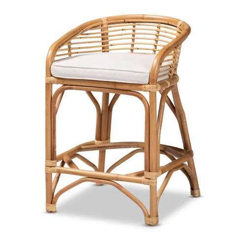 Rattan counter height discount stools with backs