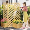 Aghana Digitals Outdoor Privacy Screen with 4 Self-Draining Planters, 3 Hinged Trellis Panels for - 2 of 4