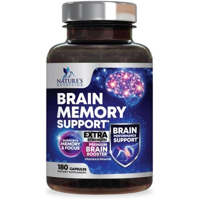 Brain Booster Nootropic Supplement 1000mg Support Focus Energy Memory & Clarity - 180 Capsules