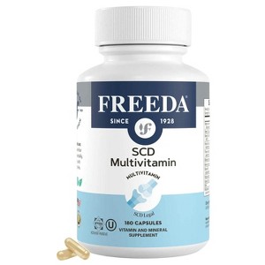 Freeda SCD Multivitamin – Daily Multivitamin for Men & Women – Vegan, Gluten Free, Kosher, SCD Legal – 180 Capsules - 1 of 4