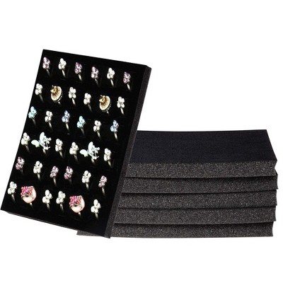 Ring Pad - 6-Pack Velvet Ring Display Tray, Ring Box Insert, Case, Ring Foam