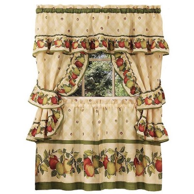 Kate Aurora Apple Orchard Complete 5 Pc. Kitchen Curtain Tier & Swag Set