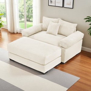 54.3" Corduroy Modular Sectional with Ottoman - 1 of 4
