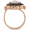 EVERLY JEWELRY | Rose Plated Sterling Silver Faux Pearl and Garnet Vintage Flower Ring - 4 of 4