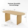 Wooakway 30"H Oval Wood Dining Table Kitchen Table Conference Table with Double Pedestal - 3 of 4