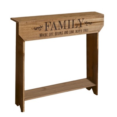 Lakeside Farmhouse Sentiment Console Table - "Family" - Rustic Country Decor