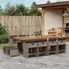 vidaXL Patio Dining Set Set of 12 Grey PE rattan Large Foldable - 2 of 4