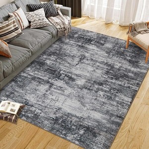 Washable Area Rug, Soft Fluffy Abstract Floor Carpet, Plush Accent Mat for Living Room Bedroom Kitchen Dining Room Office Nursery - 1 of 4
