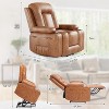 Oversized Power Lift Recliner Chair,Electric Recliner with Heat & Massage,PU Leather Lift Chair with Side Pockets,Cup Holders and Wide Seat for Home - 3 of 4