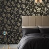 Luna Charcoal Black and Gold Leaves Trail Paste the Wall Wallpaper - 2 of 4