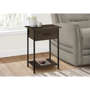Vynxaria Contemporary 2-Tier Accent Table with Storage Drawer & Black Metal Legs - 1 of 4