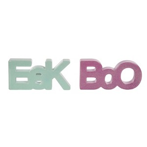 Transpac MDF Epoxy Eek Boo Set of 2 Halloween Decorative Sculptures Multicolor Tabletop Decor for Indoor Use - 1 of 1