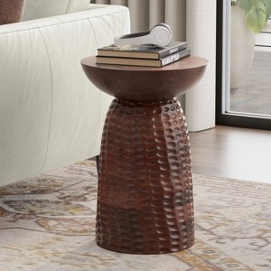 Oliver Modern 17 inch Wide Metal Side Table in Gold/Brass : Target