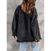 Coolmee Women Casual Lapel Buttons Turned-Up Long Sleeve Denim Jacket With Front Fake Pockets - 2 of 3