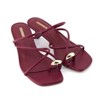 CUSHIONAIRE Maui Strappy Womens Sandals with Kitten Heels – Vegan Leather Slip On Dress Sandals for Women, Square Toe Wedding Shoes - 2 of 4