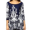 Women's Scoop Neck Printed Yanette Tunic Top - White Mark - 4 of 4