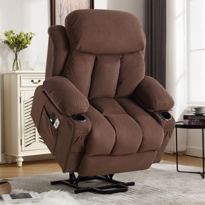 NicBex Swivel Massage Recliner Chair with Heating Modern Rocking Chair with 2 Cup Holders, Side Pocket and USB Port for Living Room, Bedroom