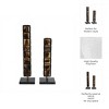 Decorative Candle Holders Set of 2 with Geometric Stacked Block Design, Elegant Tabletop or Floor Candle Holder for Living Room or Centerpiece Decor - 4 of 4