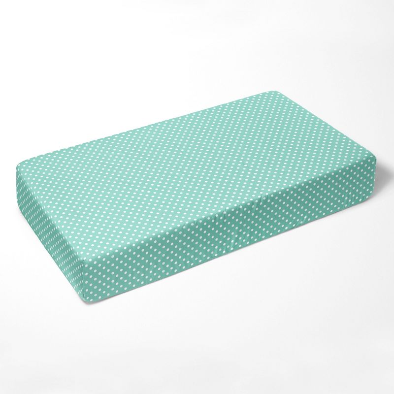 Bacati - Love Aztec Design/Print Gray Mint 4 pc Crib Bedding Set with Diaper Caddy, 5 of 9