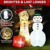 GOTGELIF 6FT Inflatable Gingerbread Man & Snowman with LED Lights Outdoor Holiday Decoration - 3 of 4