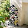 Artloge 6 Tiers Black Metal Plant Stand Movable 9 Pots Planter Display Rack Double-heart Shape Flower Holder with Wheels for Balcony & Garden - 2 of 4