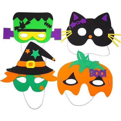 4E's Novelty 24 Halloween DIY Masks to Decorate for Kids -  Self Adhesive Foam Halloween Craft for Kids, Perfect Halloween Mask Craft for Kids Ages 3+