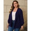 Coolmee Womens Plus Size Casual Blazer Jackets Long Sleeve Open Front Work Office Lapel Blazers with Pockets - 3 of 4