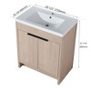 SEVOBAL Bathroom Vanities 30 Inch Freestanding Vanity with Resin Sink and Soft Close Doors for Bathroom, Beige, 30"*18.3"*35" - 3 of 4