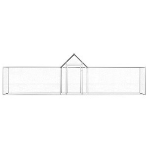 vidaXL Chicken Coop Silver Galvanized Steel 16.4 x 3.3 x 4.9 ft - 1 of 4